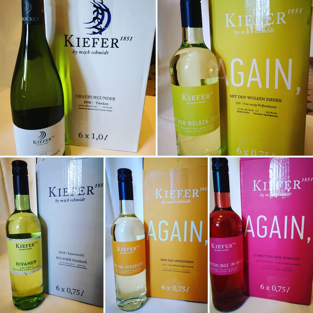 Ein bisschen Spaß muss sein. Wir helfen mit unseren frechen Kaiserstühler Weinen von Kiefer. Zum günstigen Außer Haus Preis von 7,50 € / FL.! Bestellung unter 01759862697